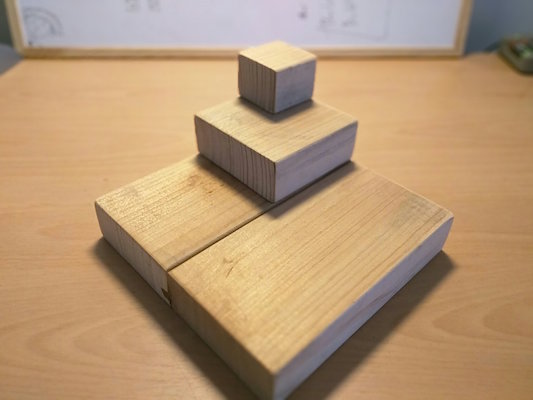 A pile of wooden blocks