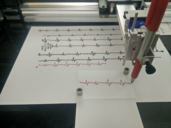 The plotter drawing nicely