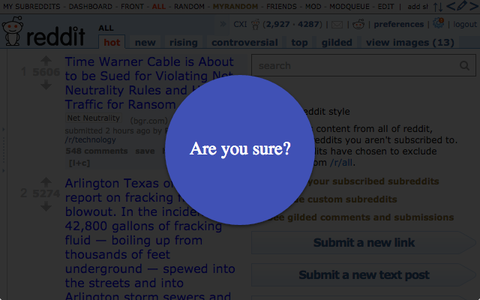 Screenshot of Are you sure?