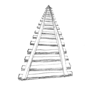 Train tracks going into the distance