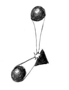 A sphere deflecting off a triangle