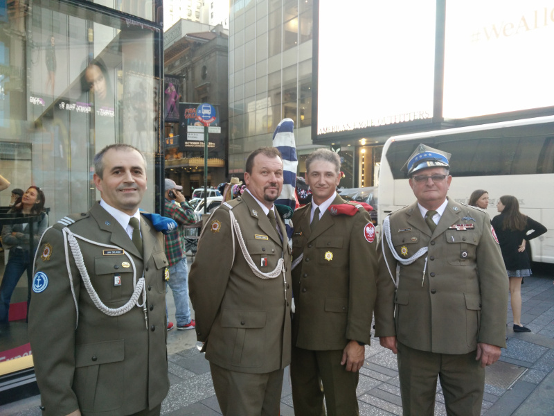Some gentlemen from the Polish army in Times Square