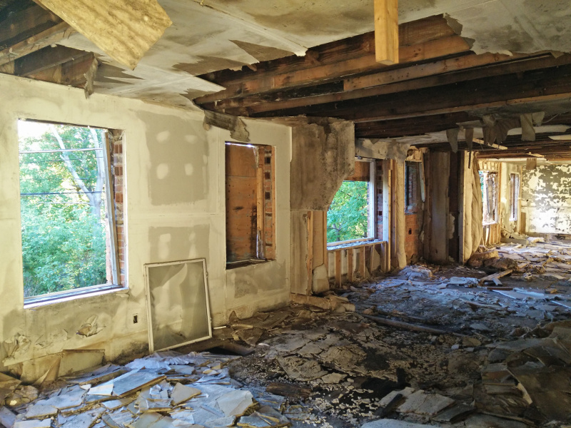 Abandoned building interior